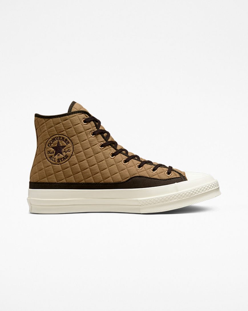 Women\'s Converse Chuck 70 Quilted High Top Shoes Brown / Black | AU 684E5R
